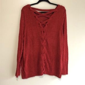 Maurices Lace Up Back Sweater